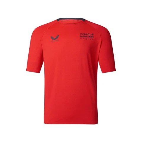 Red Bull Racing F1 Men's Lifestyle T-Shirt - Flame Scarlet/Night Sky/White Cover