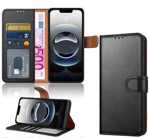 Book Case iPhone 11/12/13/14/15/16/Pro/Max/Plus–Red, Black, Pink, Gold, Purple - Picture 1 of 42