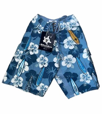 Boys Surf Shorts Size 4 Swim Drawstring Hook And Loop Pockets Blue Polyester - Image 1 of 4