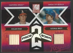 2005 DONRUSS ELITE NOLAN RYAN & GEORGE BRETT 33/100 GAME USED BAT #FF-18 - Foto 1 di 2