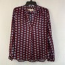 Ann Taylor Loft Womens Blouse Floral Pullover Sheer Silk Long Sleeve Top XS $55