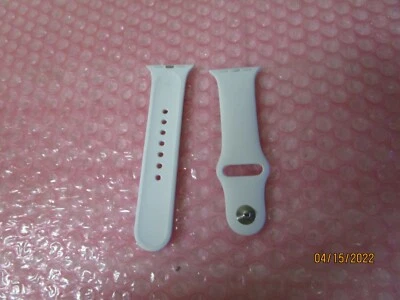 正品 Apple Watch 5 4 3 2 1 运动型表带 38 毫米白色 S/M - 银色针 - 全新! — 第 1/2 张图片