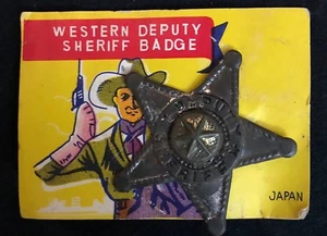 RARE 1950’s Western Deputy Sheriff Badge Still on Card Japan HTF - Picture 1 of 3