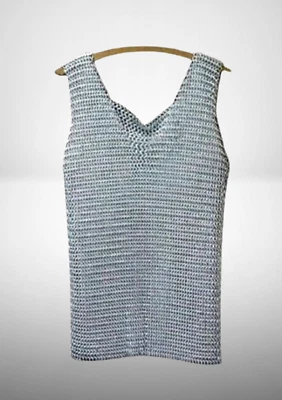 Aluminum butted Chainmail , Anodized Medieval ,Chainmail Sleeveless Shirt 9Mm - Image 1 of 4