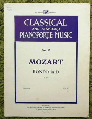 Mozart - Rondo in D for Solo Piano K 485: 7 pages ABRSM - Undated - Image 1 of 3