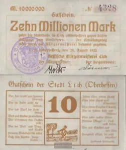 Lich Inflationsgeld Stadt Lich gebraucht (III) 1923 10 Millionen Mark - Bild 1 von 1