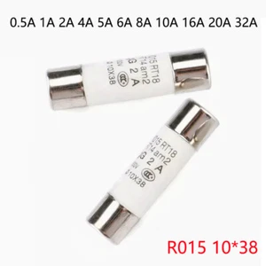 Fusible de soplado rápido de cerámica 10x38 mm R015 0,5 A 1A 2A 4A 5A 6A 8A 10A 16A 20A 32A 500V - Imagen 1 de 5