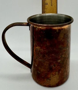 RARE VTG SOBIESKI VODKA Copper Moscow Mule Mug Cup Engraved Emblem - Picture 1 of 5