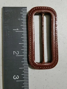 VTG.NOS/ANTIQUE BRN. GENUINE LEATHER BELT BUCKLE; Rain/Safari/Trench Coat/Jacket - Picture 1 of 8