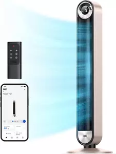 Smart Tower Fans for Home, 90ยฐ Oscillating Fan Bedroom Indoors, Voice Control Fl - Picture 1 of 12