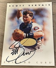 1996 Donruss/Leaf Signature Series Baseball GOLD Scott Servais Chicago Cubs