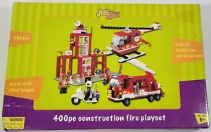*E) Just Kidz 400 Piece Construction Firefighter Building Block Playset - Picture 1 of 6