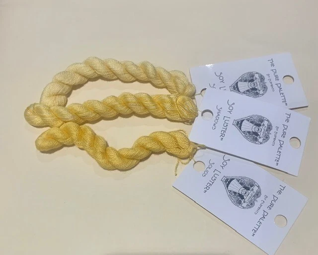 100% Soy Silk Pure Palette Hand-dyed  36 yds/1 skein; various colors YELLOW - Image 1 of 1