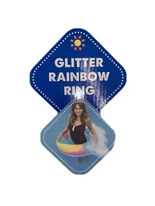 Inflatable Pool Float Swim Ring With Glitter Rainbow Pool Tube 40” - Picture 1 of 2