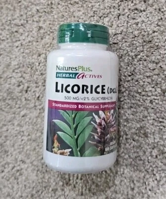 Natures Plus Herbal Actives alcaçuz sem glúten - 60 cápsulas veganas - Ex: 2/26 - Imagem 1 de 2