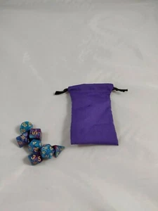 Token Pouch, Board Game Storage Bag, Cotton Drawstring Bag, Purple Fabric Pouch - Picture 1 of 3