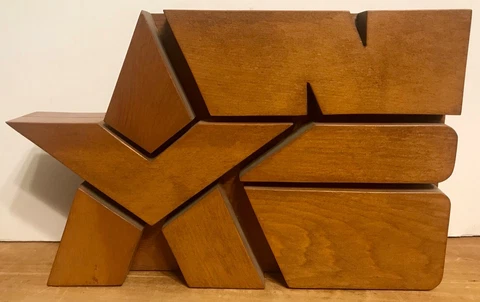 Vintage Mid-Century Abstract 3-D Wooden Wall Art STAR/N Cover