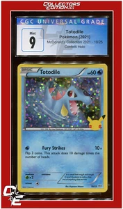 McDonald's Collection 2021 Totodile Confetti Holo 18 CGC 9 - Picture 1 of 2