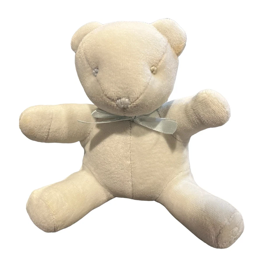 Oso bebé azul pastel Ralph Lauren juguete sonajero 6,5 pulgadas ojos de tela terciopelo suave Foto 1 de 4