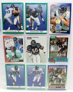 1990-1991 Chicago Bears Football Card Lot (9 Diff) In Archival Safe Page - Bild 1 von 2
