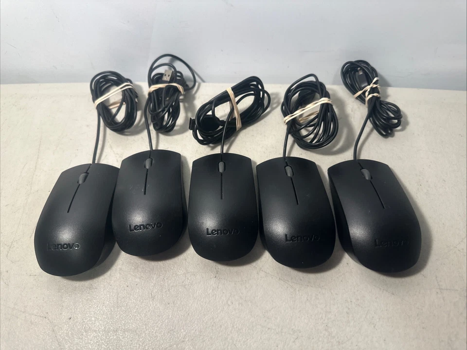Lot Of 5 Lenovo Mouse MOIUUO USB Optical 2-Button Scroll Wheel Mouse Wired - Image 1 of 2