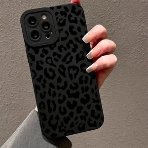 Black Print Leopard Graphic Phone Case For iPhone 16 15 14 13 12 11 Pro Max XS X - Photo 1 sur 11