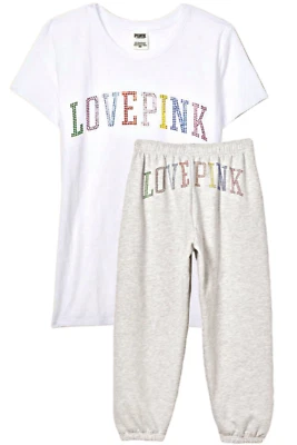 Victoria Secret LOVE PINK SHINE Polar Baggie CAMPUS SUDADERA Y Camiseta Tejida XS Foto 1 de 4