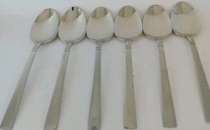 W.M. Dalton Brookwood Stainless Tablespoons Lot of 6 – 7" Burnished Oneida - Picture 1 of 9