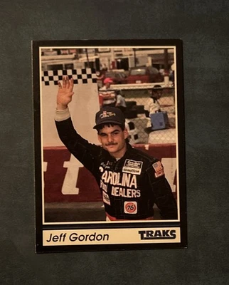 Tarjeta de novato 1991 Traks Jeff Gordon #1 (RC) NASCAR HOF Foto 1 de 2