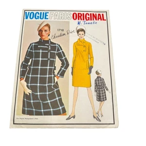 Vogue Paris Original 1960's Dress 1718 Sewing Pattern Christian Dior Size 14 - Picture 1 of 7