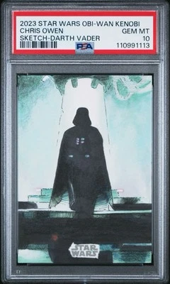 2023 Star Wars Darth Vader Sketch 1/1 PSA 10 Chris Owen Obi-Wan Kenobi - Image 1 of 3