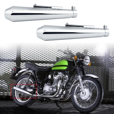 2x Tubo silenciador silenciador escape deslizable motocicleta para Kawasaki W800 Café Racer Foto 1 de 4