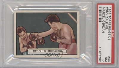 1951 Topps Ringside Tony Zale Marcel Cerdan #44 PSA 7 - Image 1 of 2