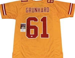 Maglia Kansas City Chiefs Tim Grunhard firmata oro personalizzata certificata JSA - Foto 1 di 2