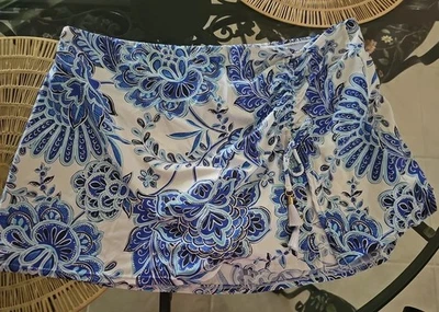 La Blanca Skirted Hipster Bikini Swim Bottom Blue Floral Beyond the Pacific, 16 - Image 1 of 4
