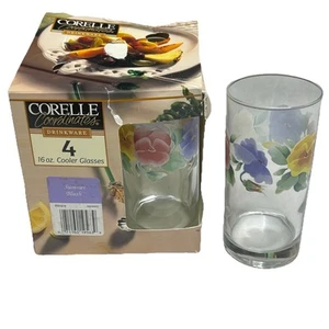 Vintage Corelle Summer Blush Drinking Glasses Cooler Glasses Set Of 4 New In Box - Picture 1 of 6