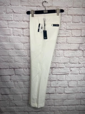 MICHAEL KORS Hombres Blanco ELASTIZADO AJUSTE REGULAR Vestido de Negocios Traje Pantalones/Pantalones 33x30 Foto 1 de 4