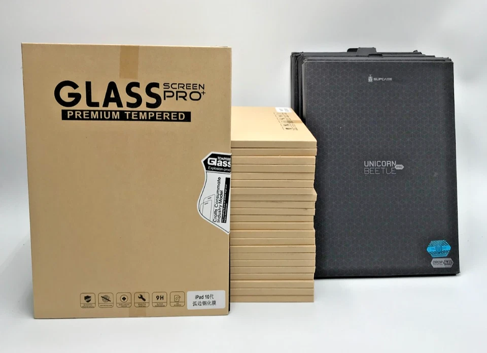 Lot of 33 Apple iPad 10.2 Case with Kick Stand & Tempered Glass  (C-100) - Image 1 of 4