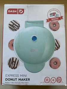 NIB - Dash Express Mini Donut Maker Aqua Non-Stick Coating Brand New! - Picture 1 of 5