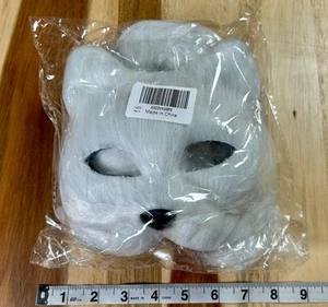 Juego de guantes y cola de máscara de zorro gato peludo máscara facial Therian disfraz de Halloween - Imagen 1 de 7