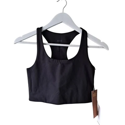 Sujetador Girlfriend Collective Paloma espalda cruzada impacto medio negro para mujer talla S nuevo con etiquetas Foto 1 de 4