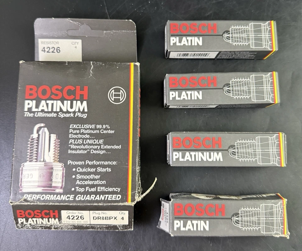 Bosch платиновые свечи зажигания # 4226, упаковка из 4, новые из старых запасов, DR8BPX, VC7 - Изображение 1 из 4