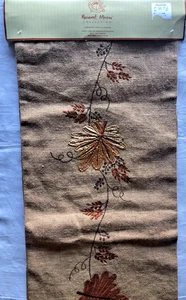Harvest Moon Collection Table Runner Embroidered Fall Autumn Leaves 72" x 13"New - Picture 1 of 12