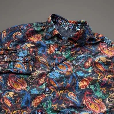 Robert Graham Men's Large Santorini Paisley Button Up Shirt Long Sleeve - Image 1 of 4