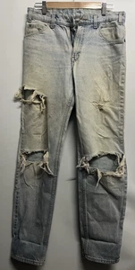 Levis Jeans Pants Distressed Men's 32x32 Light Wash Holes *No Button* Orange Tab - Picture 1 of 20