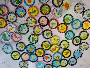 54 Loteria DECK CHIPS  Bottle cap  FIESTA Baby shower NO EPOXY STICKER IMAGE  - Picture 1 of 11