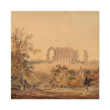 Turner Malmesbury Abbey From The South 1794 Painting Large Wall Art Print Square
