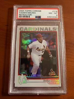 2004 Topps Chrome #219 Yadier Molina PSA 8 Refractor Rookie RC - Image 1 of 2