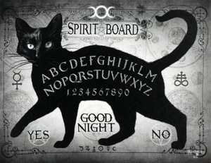 Black Cat Spirit Board Canvas Print by Alchemy Gothic - Picture 1 of 5