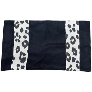 Cheetah Print Stripes Black MCM Indoor Outdoor Throw Pillow Cover Case 11”x19” - Picture 1 of 5